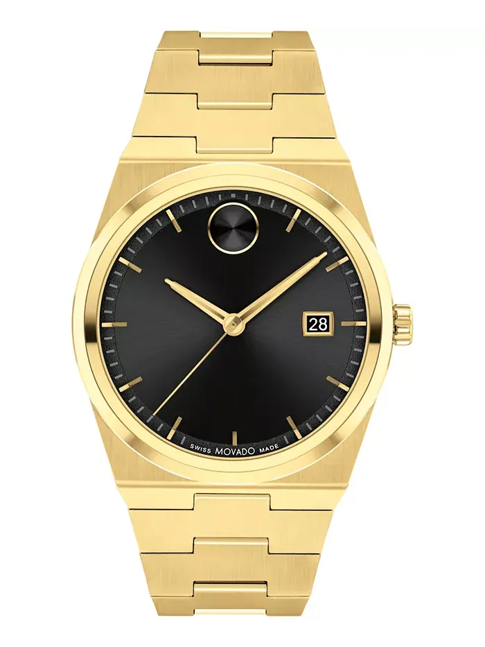 Мужские часы Quest Swiss Quartz Ionic Gold PVD Steel 40mm Movado — изображение 1 из 7