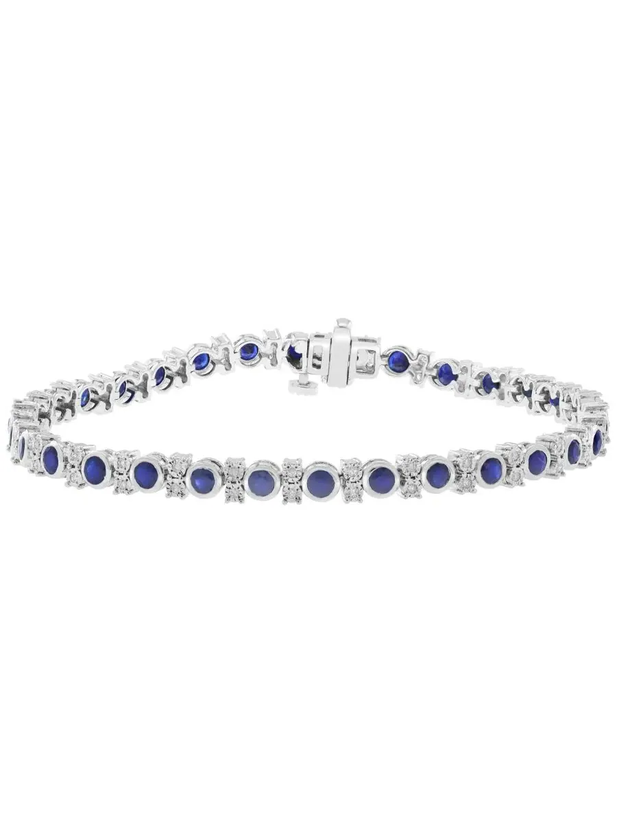 Браслет с сапфирами и бриллиантами Sapphire (3-1/3 ct. t.w.) & Diamond (1/4 ct. t.w.) EFFY — изображение 1 из 3