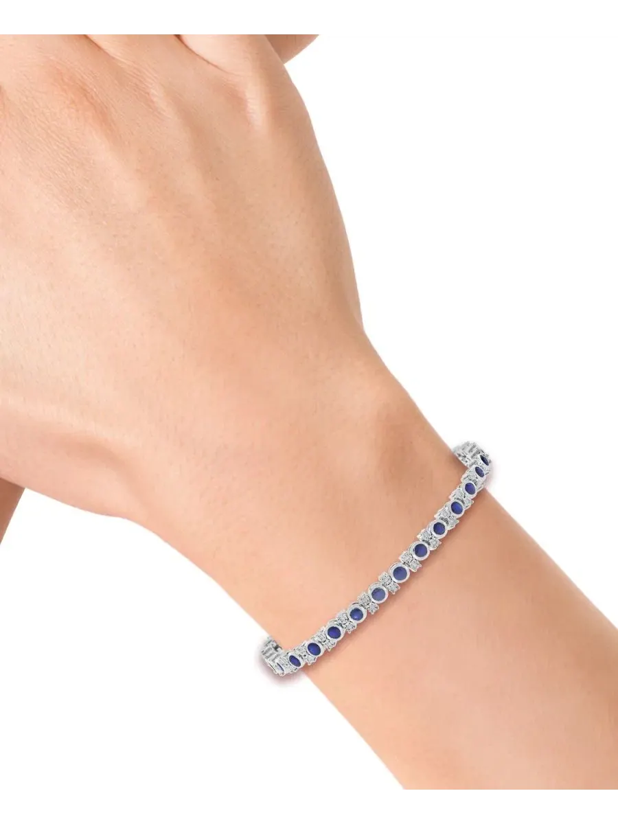 Браслет с сапфирами и бриллиантами Sapphire (3-1/3 ct. t.w.) & Diamond (1/4 ct. t.w.) EFFY — изображение 3 из 3