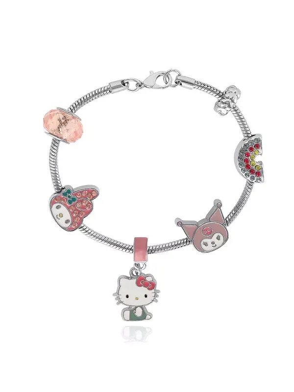 Браслет Sanrio с подвесками Hello Kitty, My Melody и Куроми, браслет из радуги и бусин Hello Kitty — изображение 4 из 4