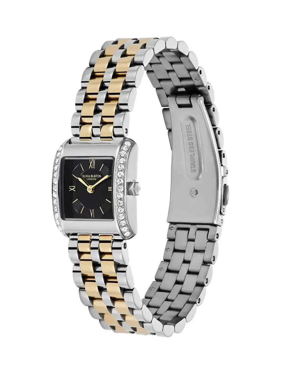 Женские часы Berkley Two-Tone Stainless Steel Bracelet Watch Olivia Burton — изображение 4 из 6, оттенок черный