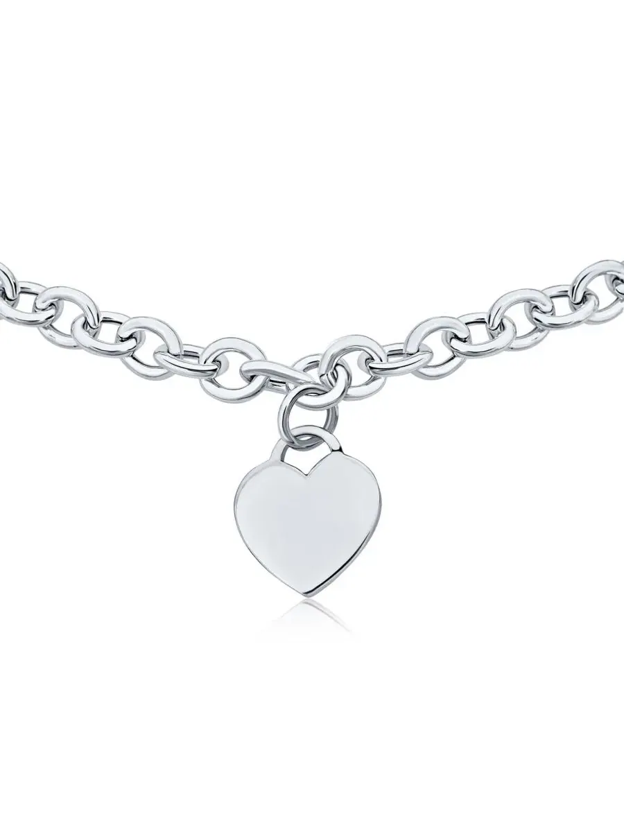 Колье с подвеской в виде сердца из серебра 925 пробы, изготовлено в Италии Bling Jewelry — изображение 1 из 4, оттенок серый
