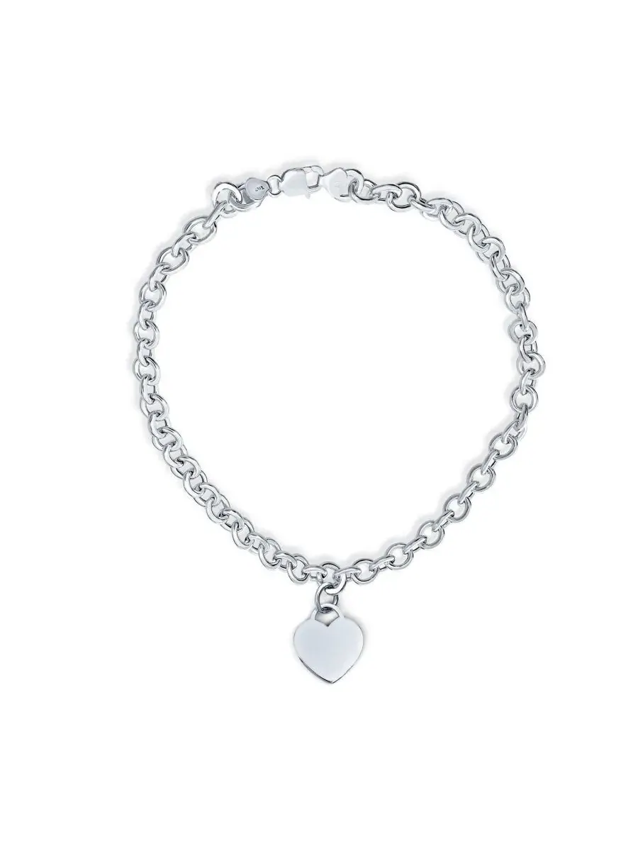 Колье с подвеской в виде сердца из серебра 925 пробы, изготовлено в Италии Bling Jewelry — изображение 3 из 4, оттенок серый