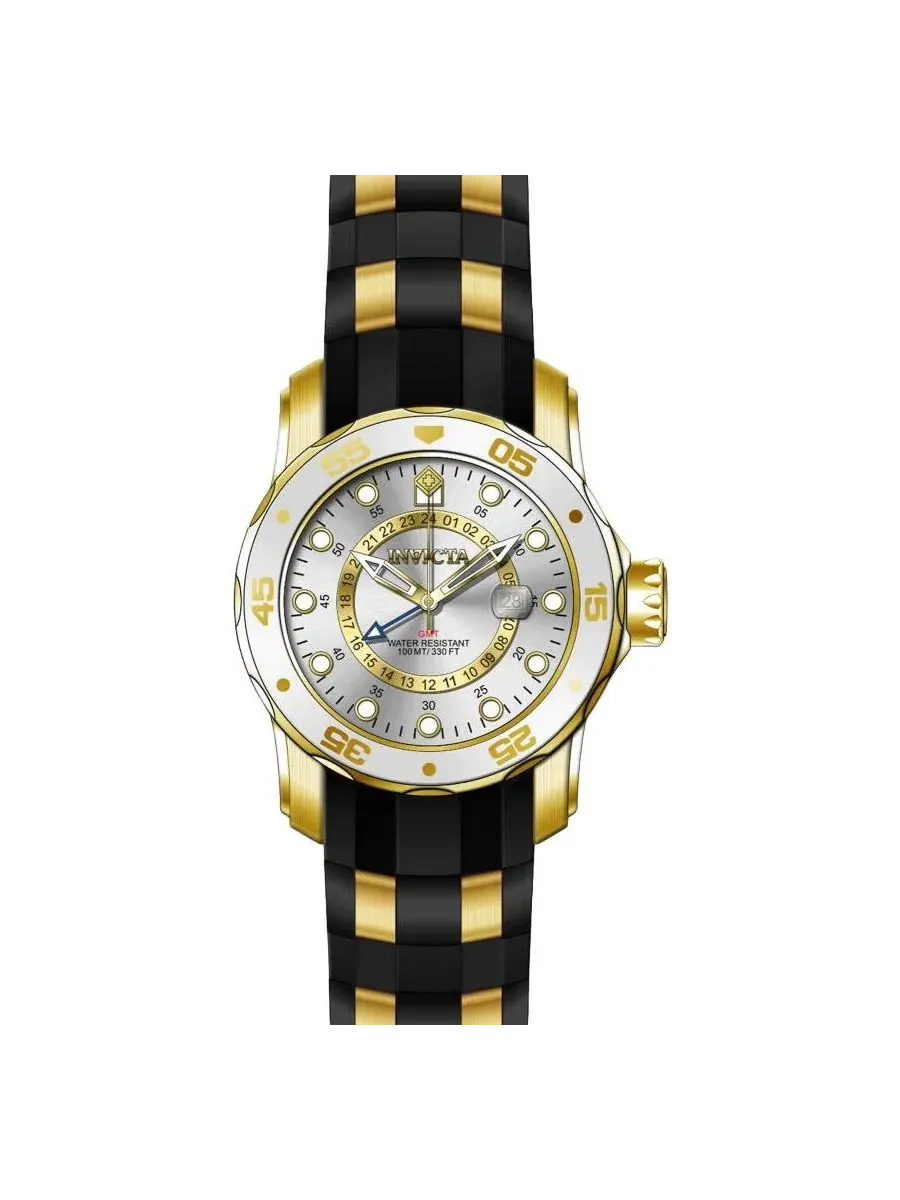 Мужские кварцевые часы 6995 Pro Diver с циферблатом GMT Invicta — изображение 3 из 3, оттенок черный/золотистый