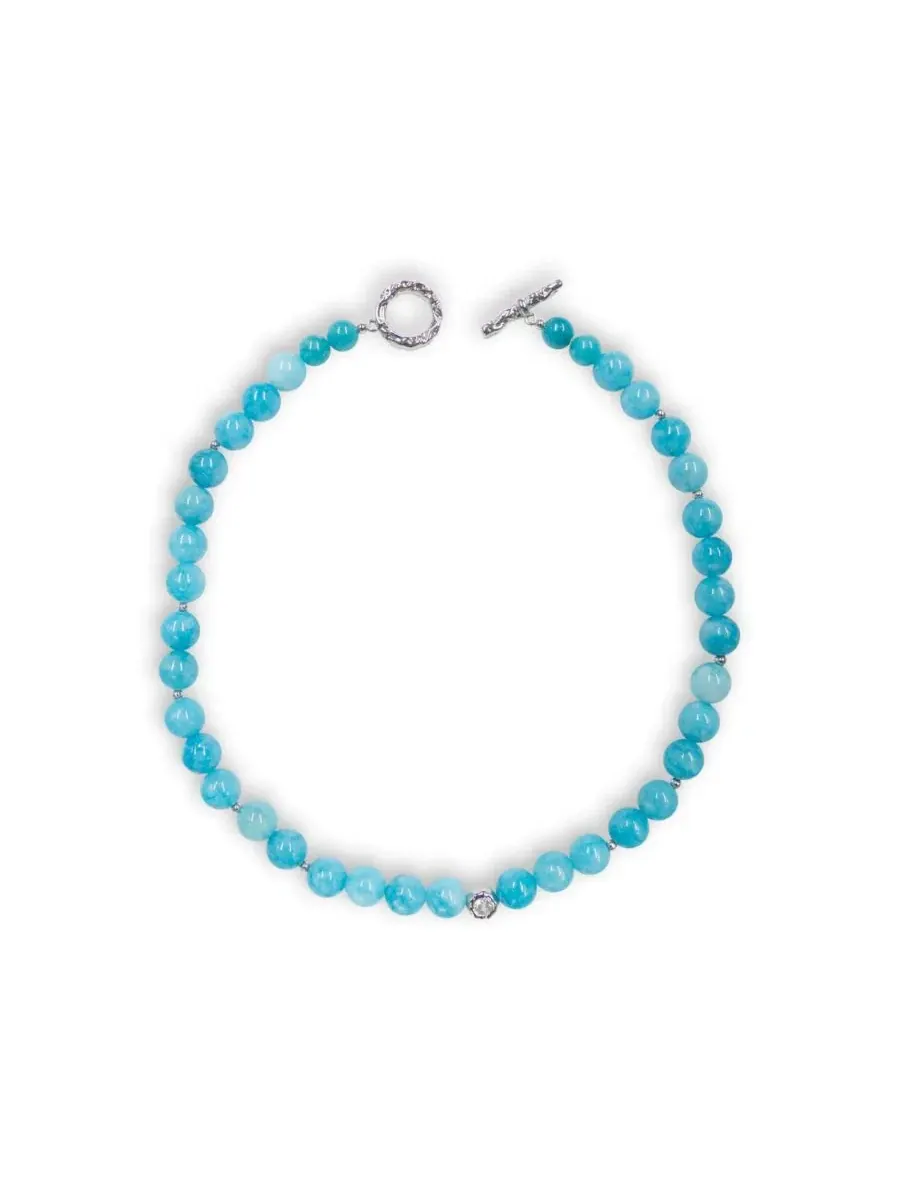 Колье-чокер с амазонитом Gia Amazonite Bead Choker Classicharms — синий