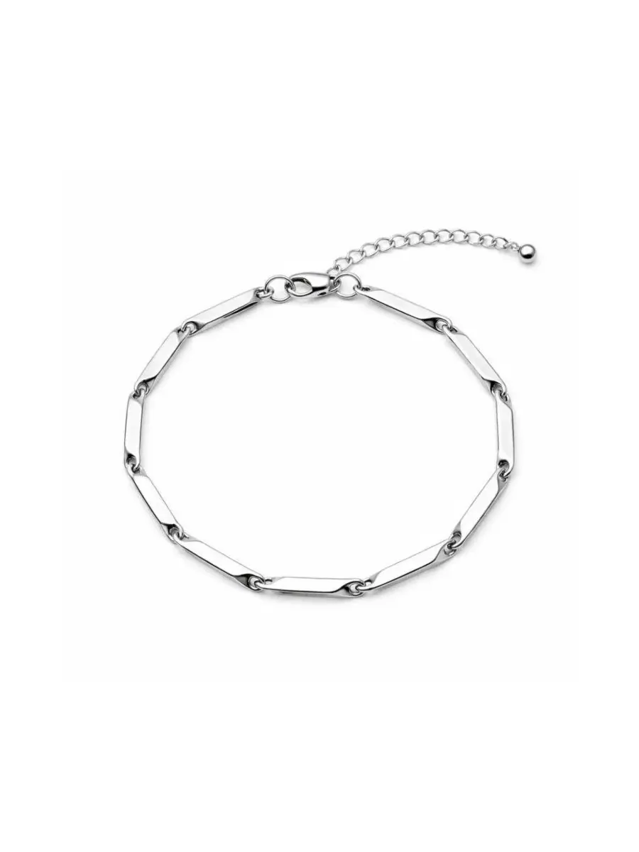 Браслет из нержавеющей стали Angled Link Rebl Jewelry — изображение 3 из 3, оттенок серебряный