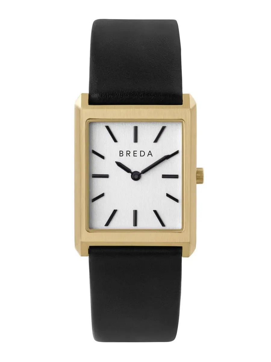 Женские часы Virgil 1736b с черным кожаным ремешком, 26 мм BREDA