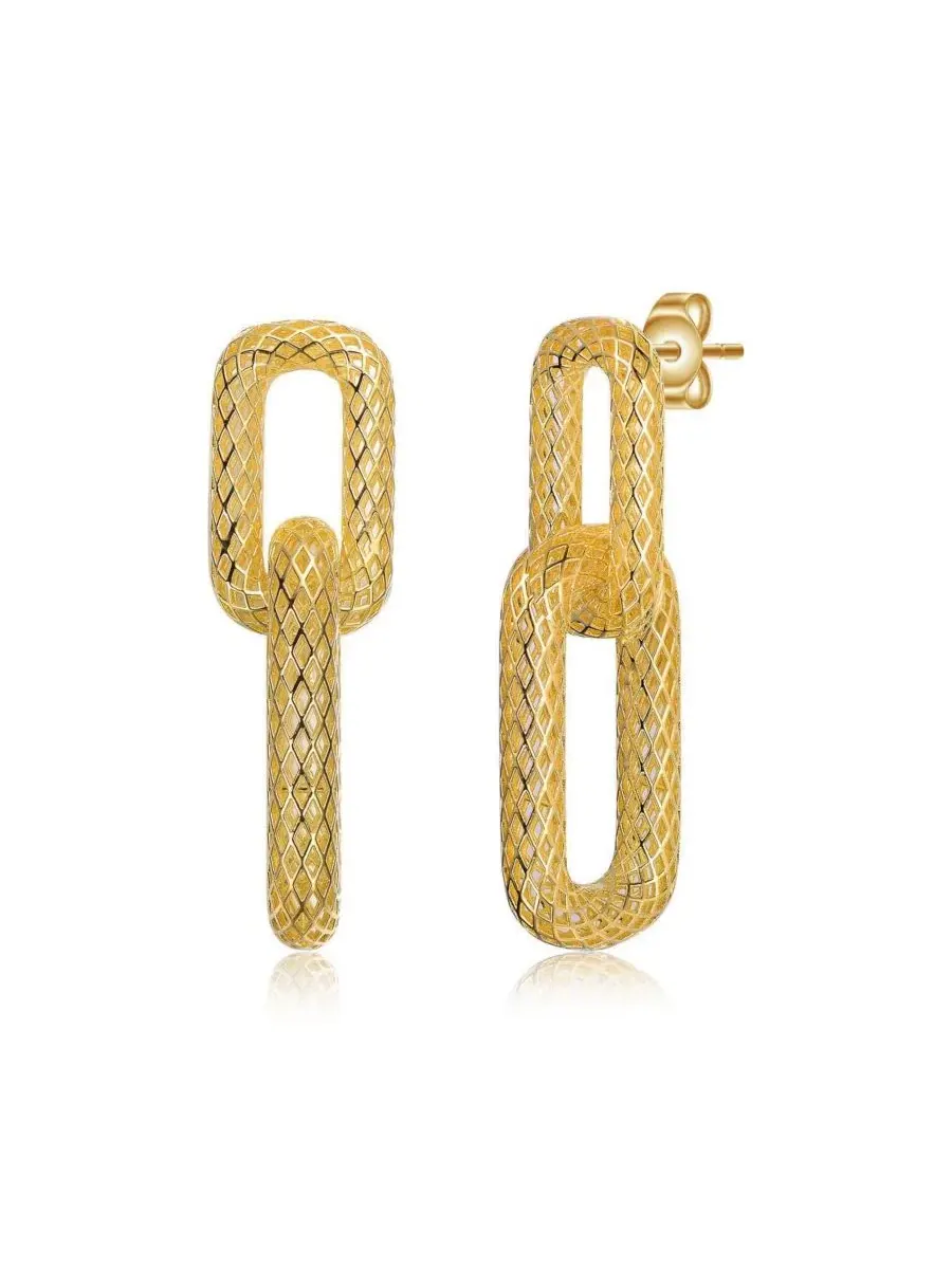 Серьги-каффы с геометрическим плетением 14K Gold Plated Rachel Glauber