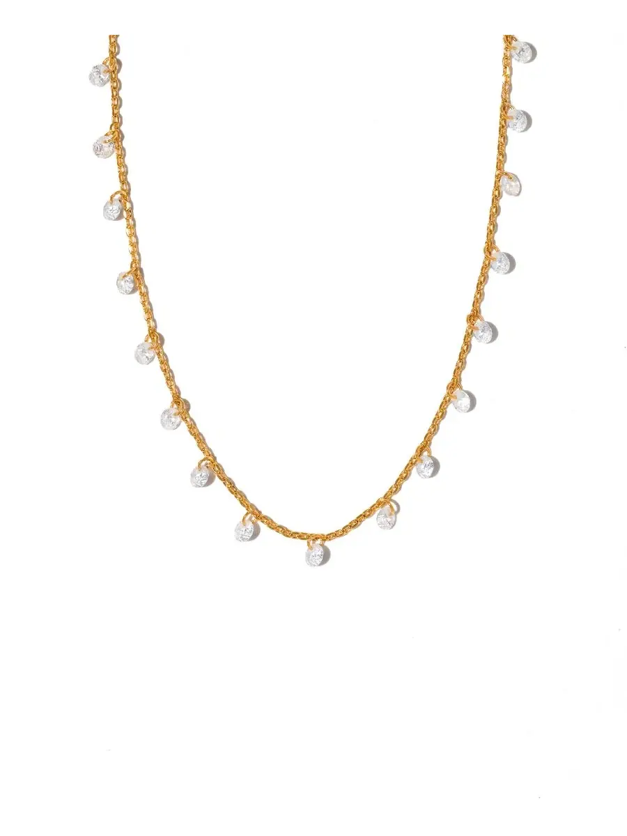 Ожерелье с кубическим цирконием Crystal Dew You Necklace Girls Crew — изображение 1 из 3, оттенок золото
