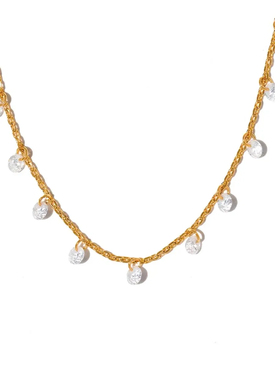 Ожерелье с кубическим цирконием Crystal Dew You Necklace Girls Crew — изображение 2 из 3, оттенок золото