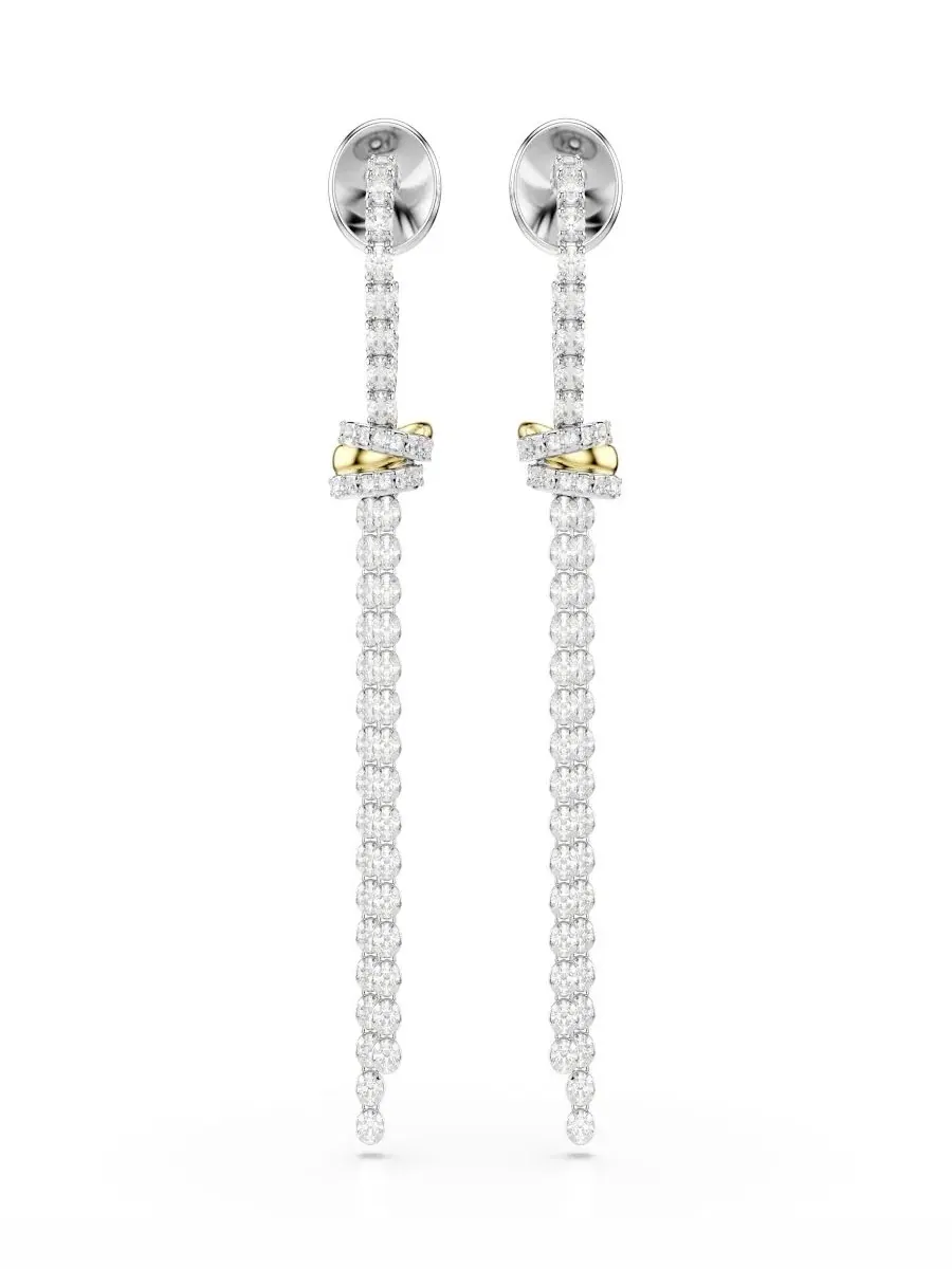 Серьги с кристаллами, модель Knot Swarovski — изображение 2 из 5, оттенок мульти