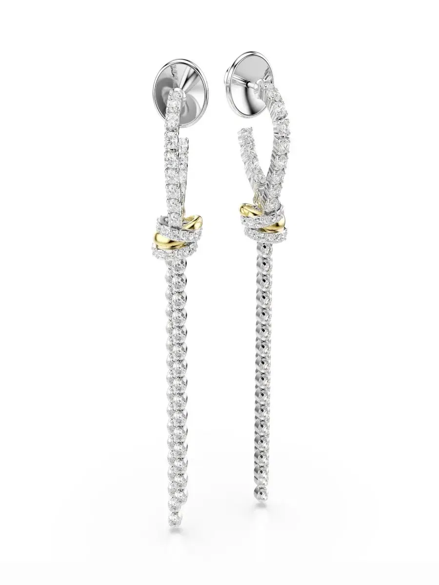 Серьги с кристаллами, модель Knot Swarovski — изображение 3 из 5, оттенок мульти