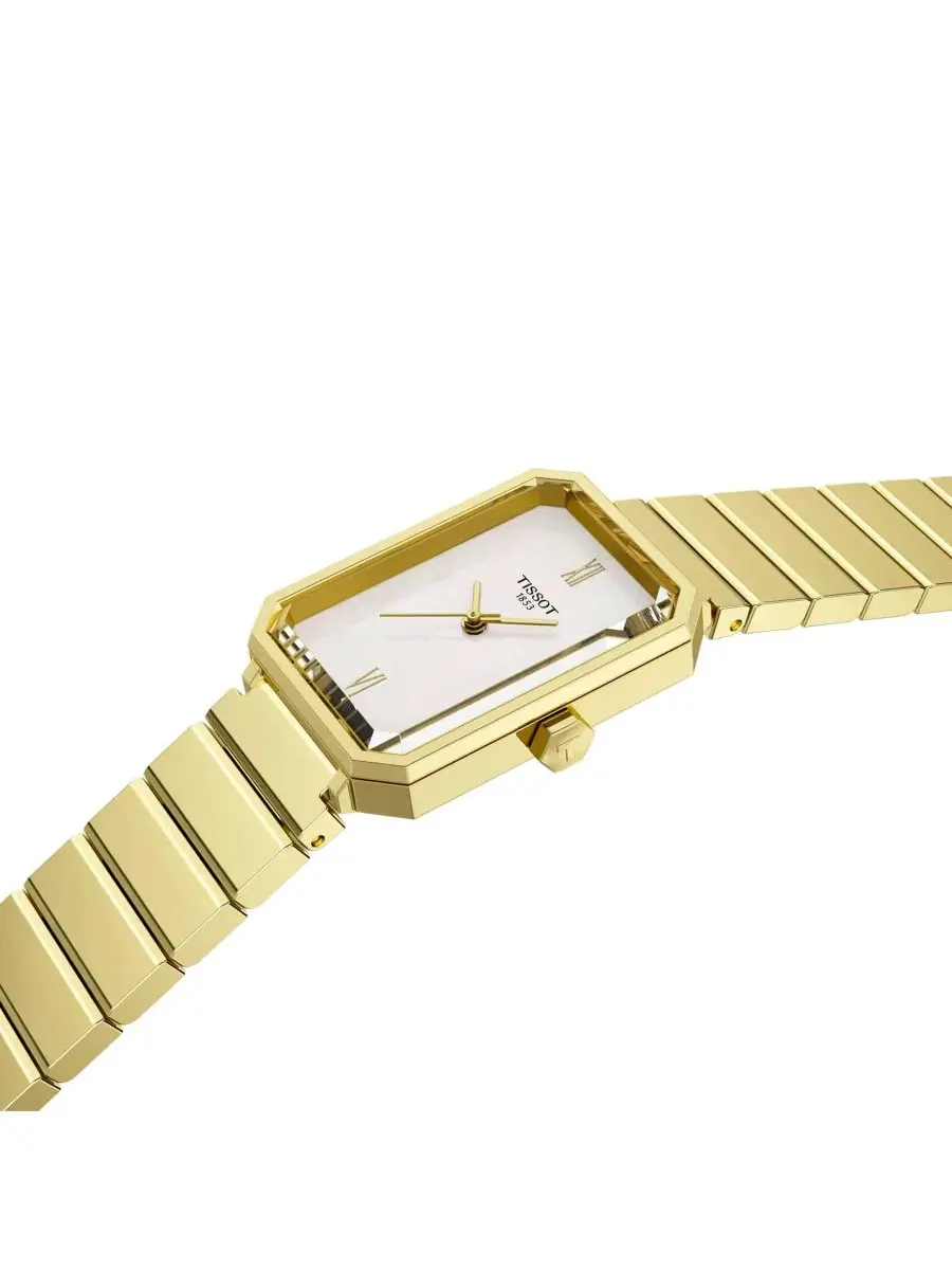 Женские часы с золотистым корпусом из нержавеющей стали, 21,80 мм Tissot — изображение 5 из 5, оттенок белый