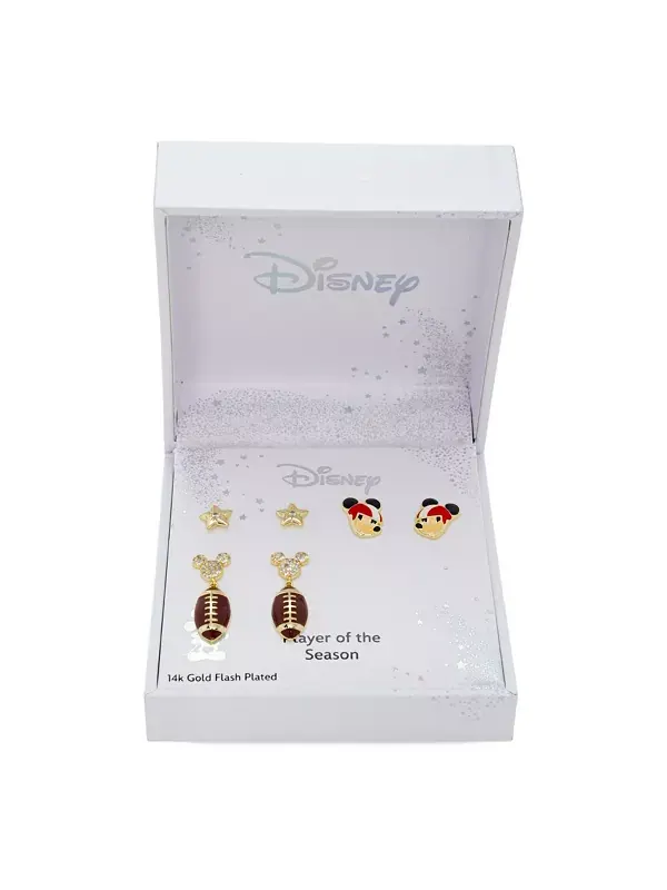 Комплект серег с изображением Микки Мауса из кубического циркония Disney — изображение 2 из 4, оттенок золото