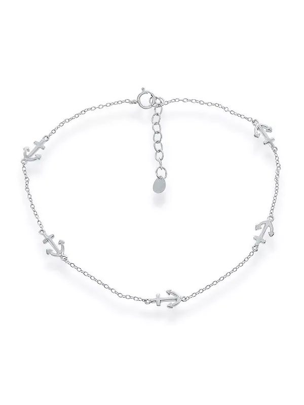 Серебряный браслет на лодыжку с якорем Simona — изображение 1 из 2