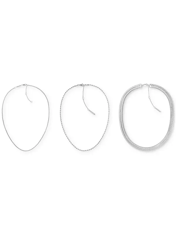 Комплект из трех звеньев цепи из нержавеющей стали Calvin Klein — изображение 1 из 4, оттенок серебряный