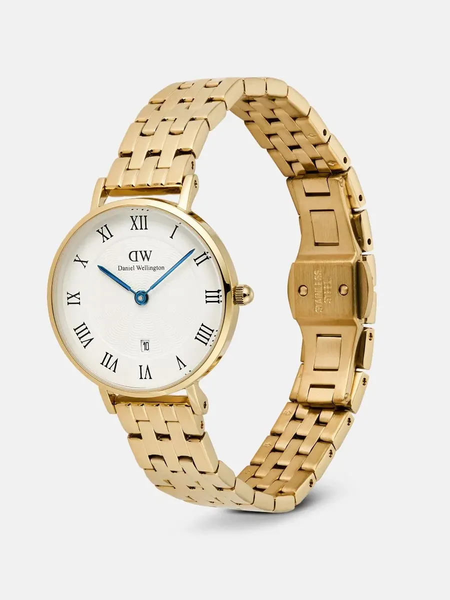 Женские часы с золотистым браслетом из нержавеющей стали, 28 мм Daniel Wellington — изображение 2 из 5, оттенок золотистый