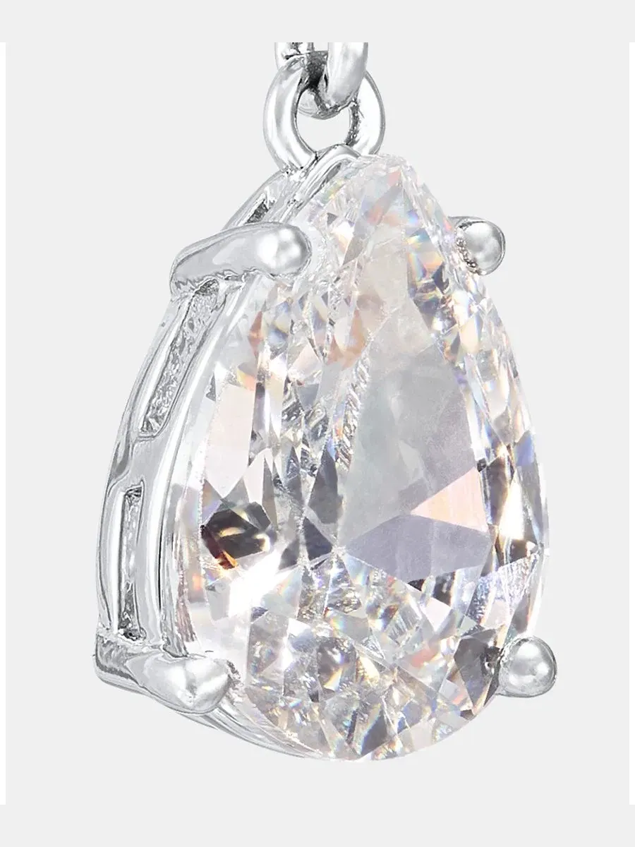 Серьги-подвески с кластером из кубического циркония Givenchy — изображение 4 из 4, оттенок белый