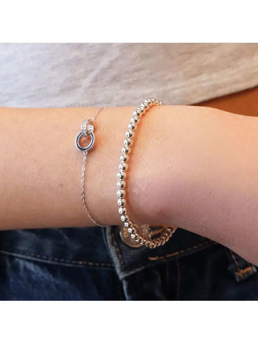 Браслет-цепочка с шариками Ball Bead Stretch Bracelet The Lovery — изображение 2 из 4, оттенок серебристый