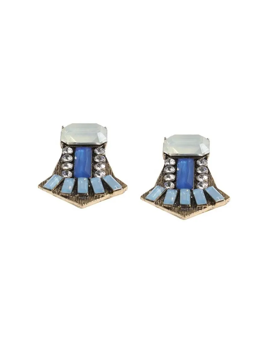 Серьги-подвески Stone Drop SOHI — изображение 1 из 5, оттенок синий