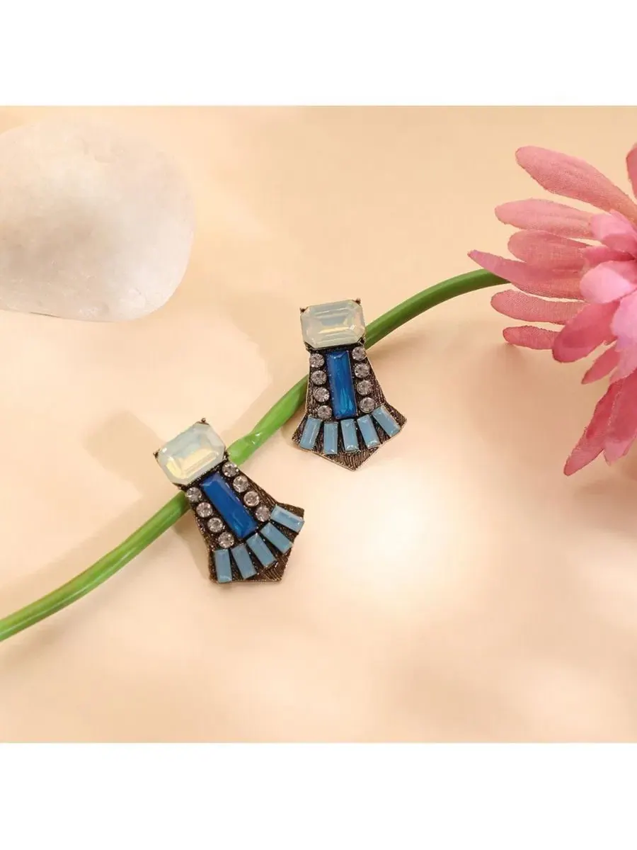 Серьги-подвески Stone Drop SOHI — изображение 2 из 5, оттенок синий