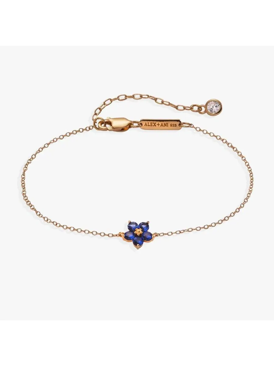 Браслет с хрустальным цветком незабудки Alex And Ani
