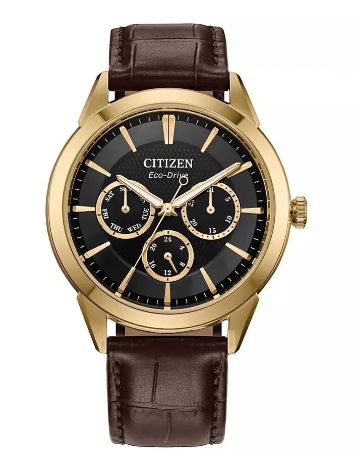 Мужские часы Eco-Drive Rolan с коричневым кожаным ремешком, 40 мм Citizen — изображение 1 из 5, оттенок коричневый