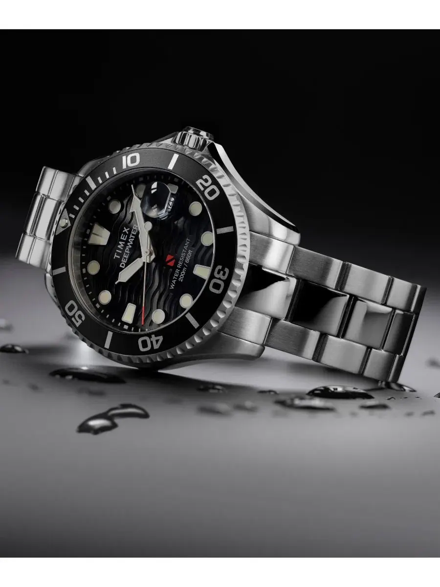 Мужские часы 44 мм из нержавеющей стали Timex — изображение 6 из 6, оттенок серебряный