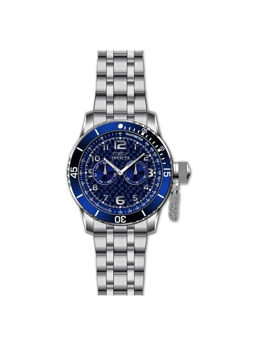 Мужские часы Specialty с хронографом, 48 мм, стальной корпус Invicta — изображение 2 из 3, оттенок серебряный