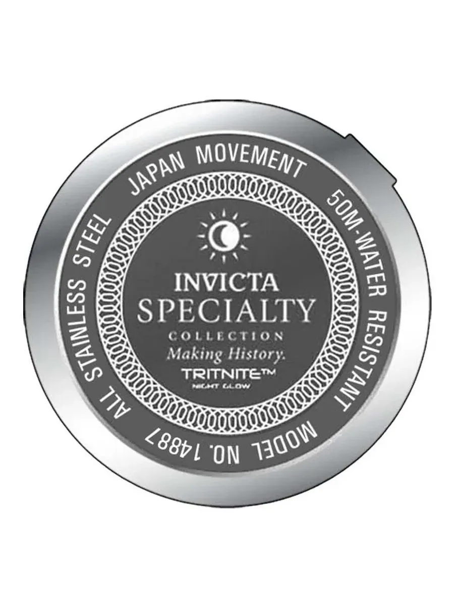 Мужские часы Specialty с хронографом, 48 мм, стальной корпус Invicta — изображение 3 из 3, оттенок серебряный