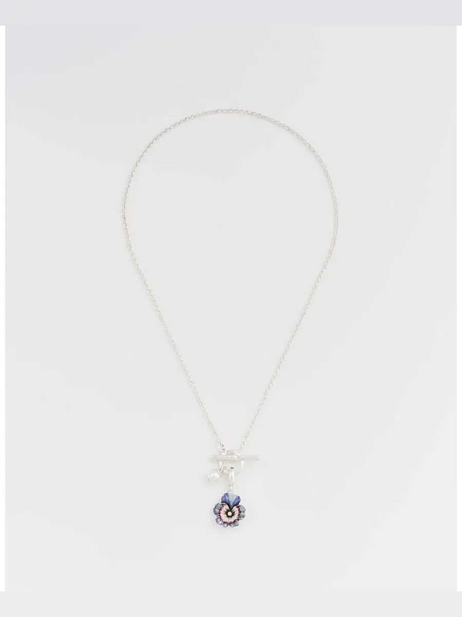 Колье-подвеска Pansy and Pearl Toggle Fable England — изображение 1 из 5, оттенок серебряный