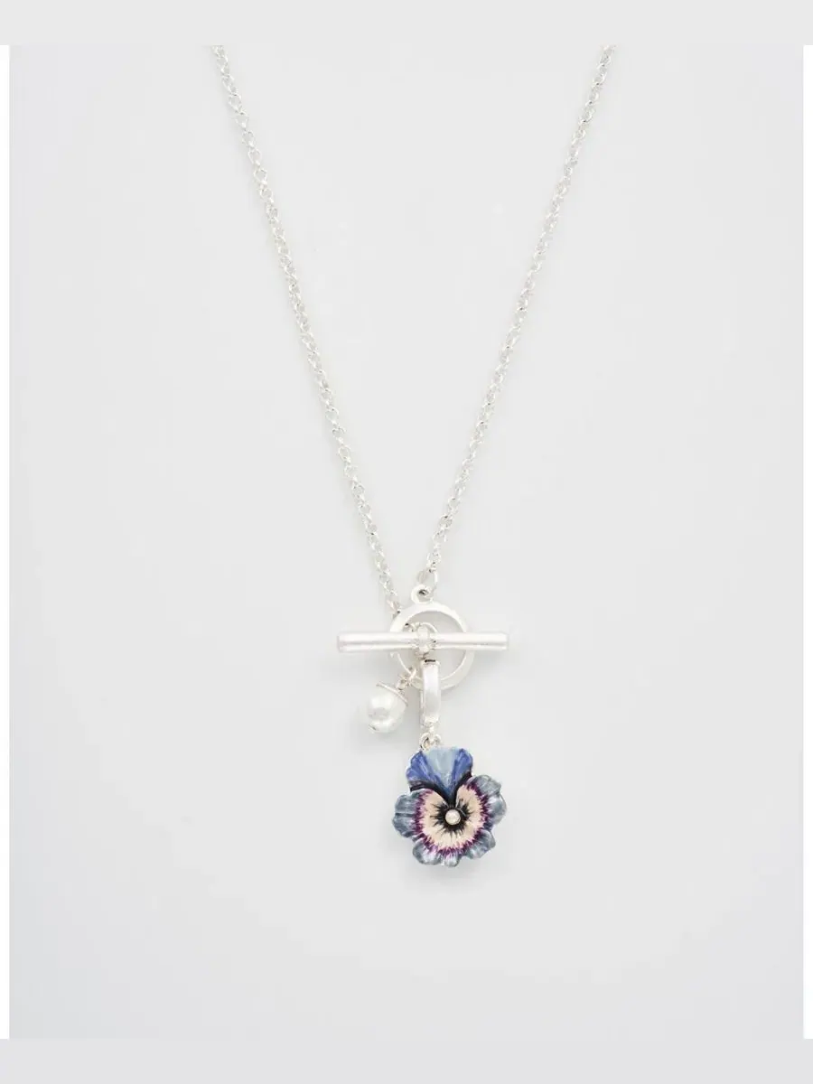 Колье-подвеска Pansy and Pearl Toggle Fable England — изображение 2 из 5, оттенок серебряный