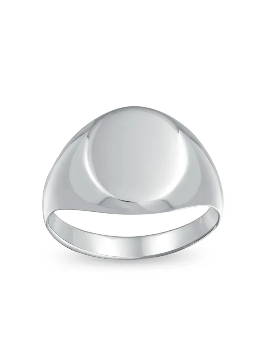 Кольцо-перстень с овальным щитком и гравировкой, модель Basic Simple Initial Monogram Bling Jewelry — изображение 1 из 5