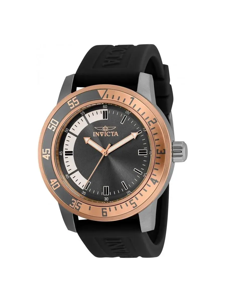Мужские часы Specialty Quartz 3 Hand White, Gunmetal Dial Invicta — изображение 1 из 2, оттенок черный