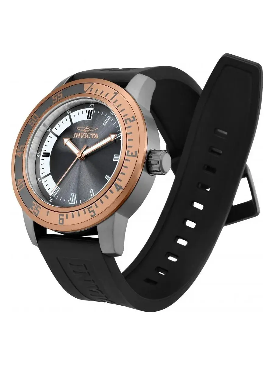Мужские часы Specialty Quartz 3 Hand White, Gunmetal Dial Invicta — изображение 2 из 2, оттенок черный