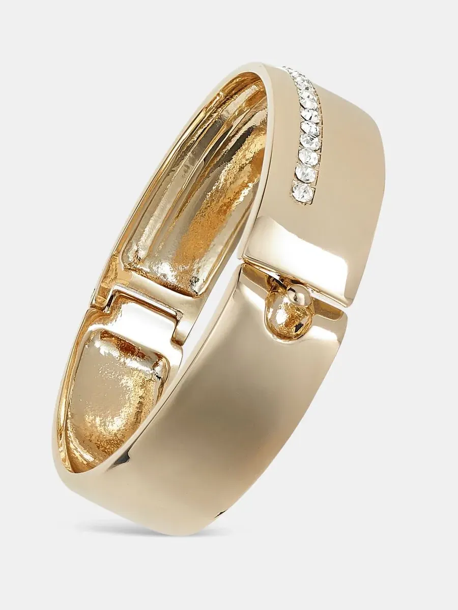 Браслет-манжета с кубическим цирконием Pavé Cubic Zirconia Bangle On 34th — изображение 2 из 3, оттенок золото