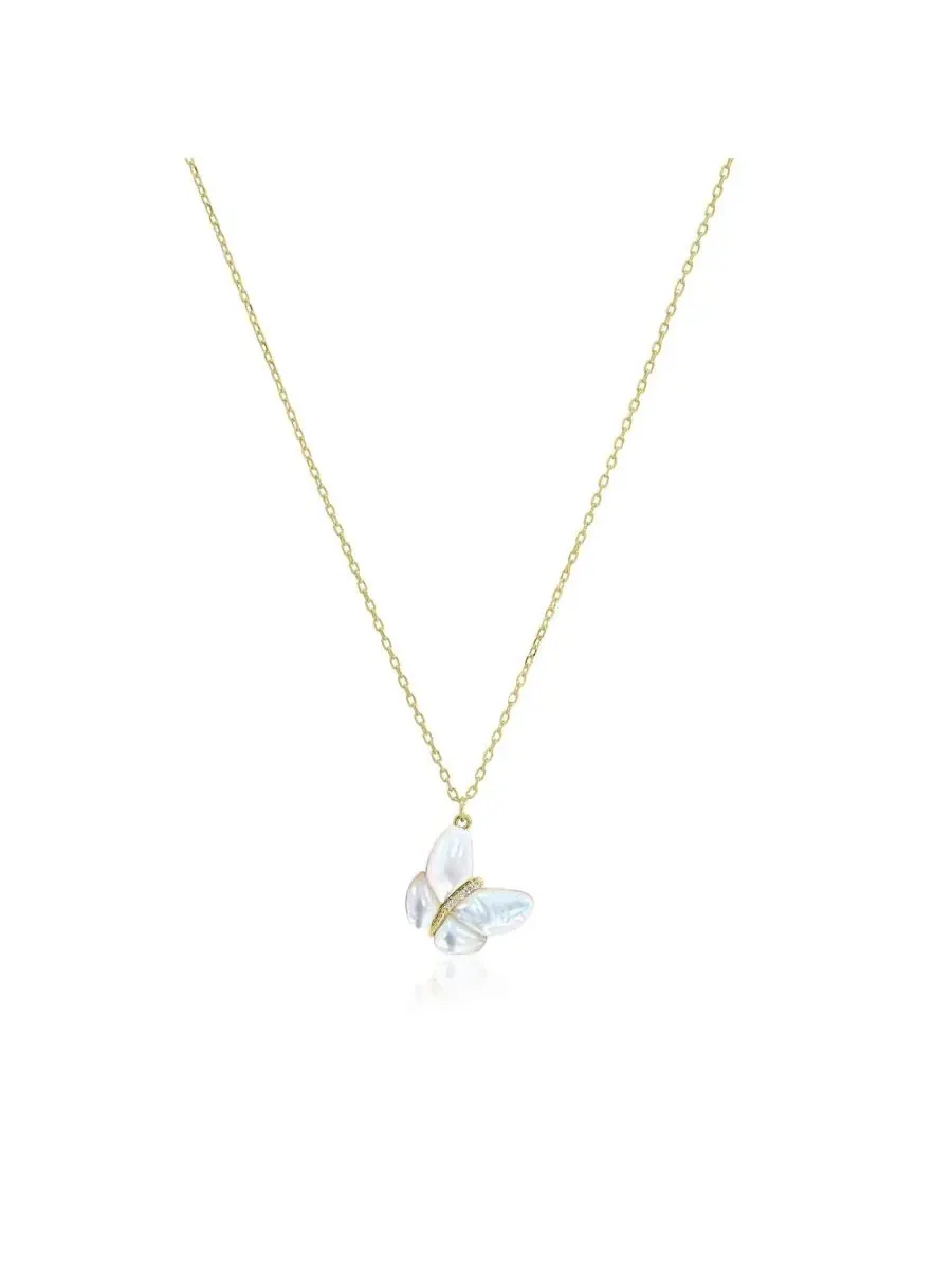 Кулон-бабочка с перламутром, модель Asymmetrical Mother of Pearl Butterfly The Lovery — изображение 1 из 3