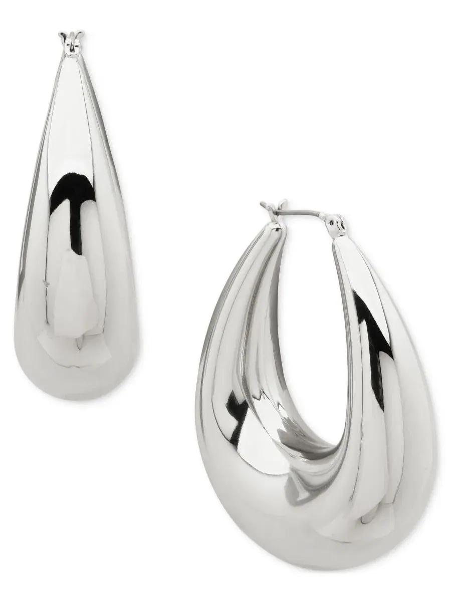 Серьги-кольца пышные сужающиеся DKNY