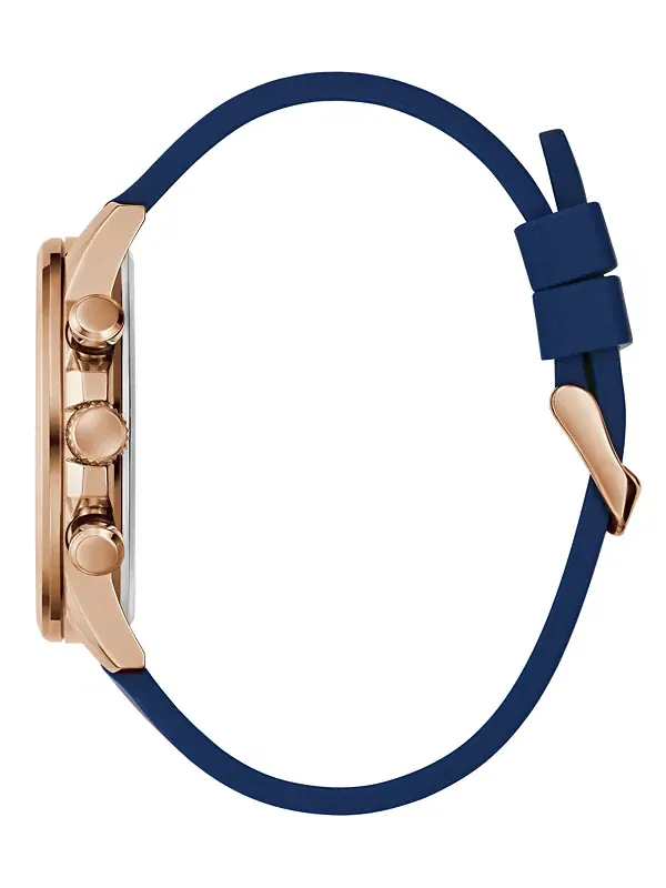 Мужские многофункциональные синие силиконовые часы, 44 мм Guess — изображение 2 из 4, оттенок синий