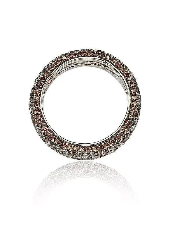 Кольцо Suzy Levian из стерлингового серебра с кубическим цирконием коричневого цвета с цветком — изображение 3 из 3