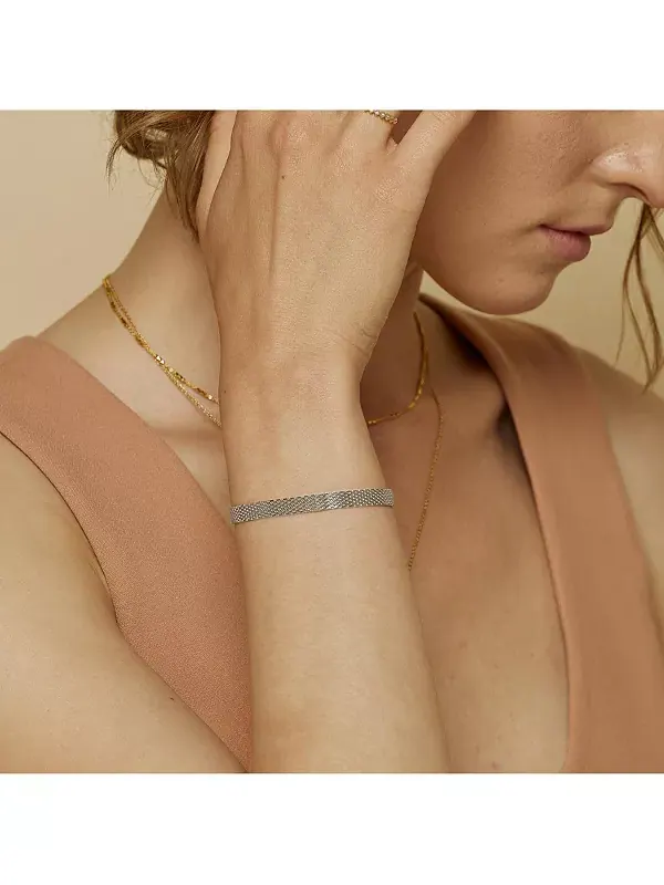 Регулируемый браслет из стерлингового серебра с цепочкой Bearfruit Jewelry — изображение 3 из 4, оттенок серебряный