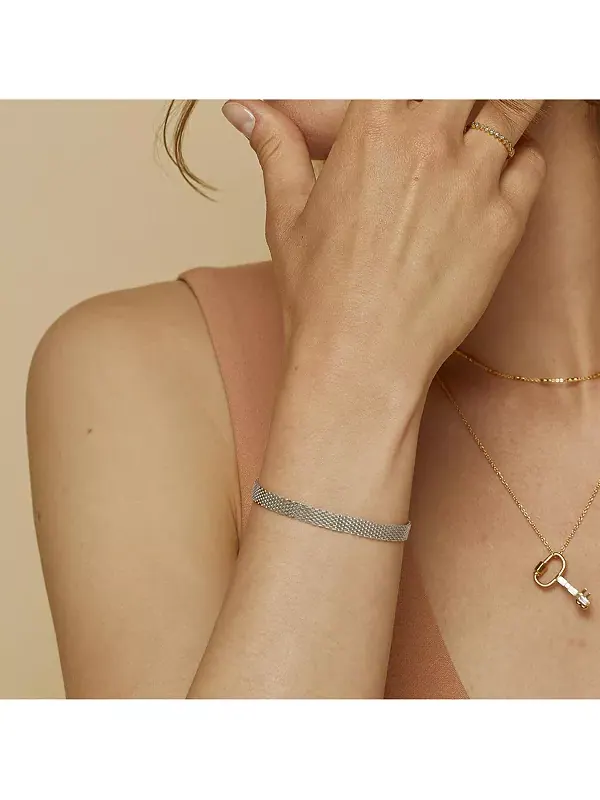 Регулируемый браслет из стерлингового серебра с цепочкой Bearfruit Jewelry — изображение 4 из 4, оттенок серебряный