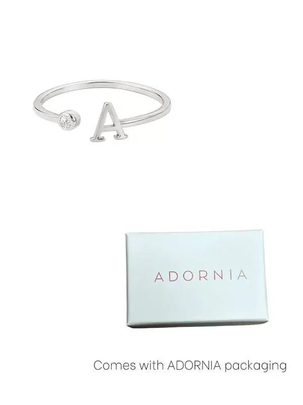 Серебряное регулируемое кольцо с фианитами Adornia — изображение 4 из 4, оттенок серебристый