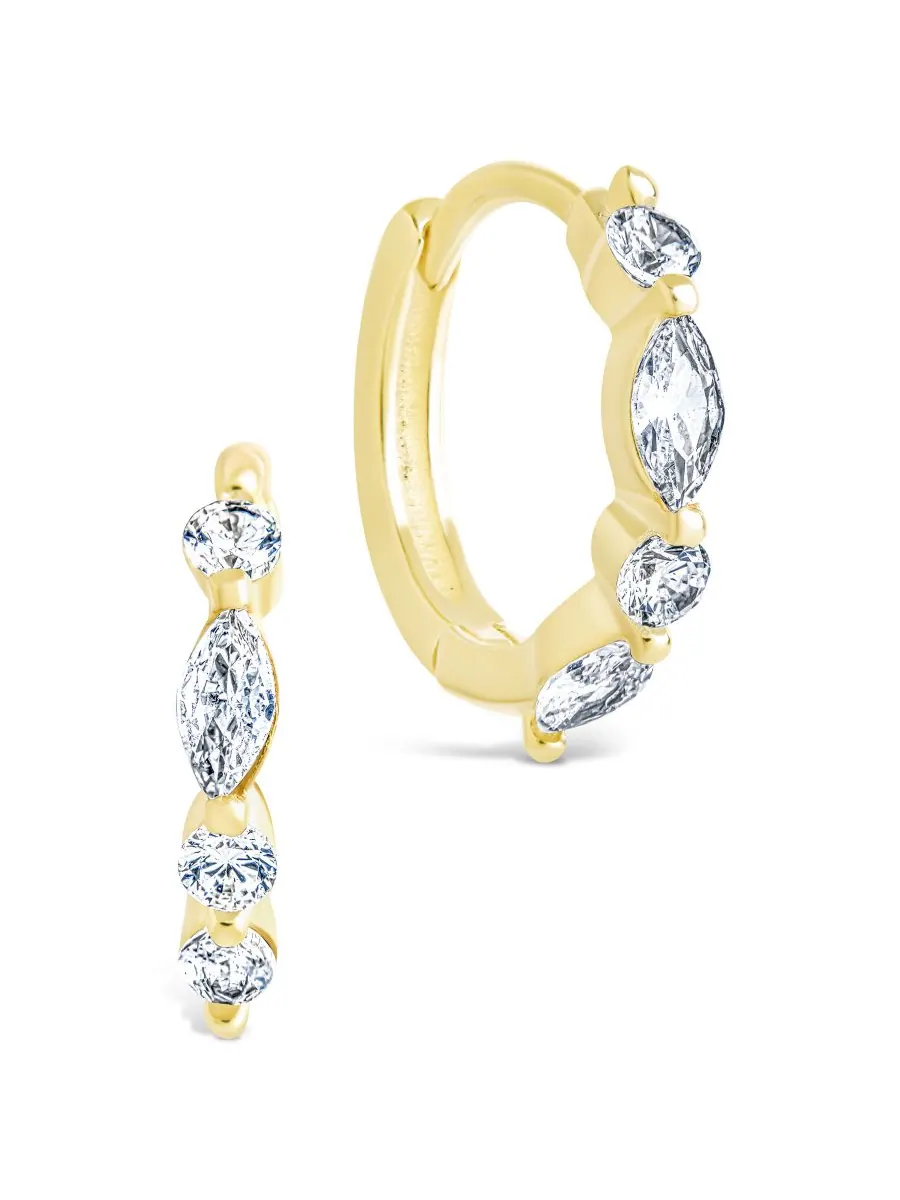 Серьги-кольца Kensington Micro Hoops из стерлингового серебра Sterling Forever — изображение 1 из 4, оттенок золото