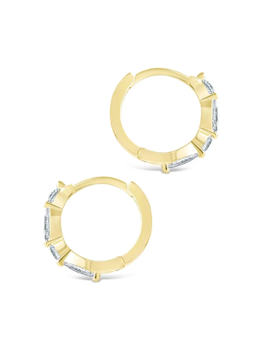 Серьги-кольца Kensington Micro Hoops из стерлингового серебра Sterling Forever — изображение 4 из 4, оттенок золото