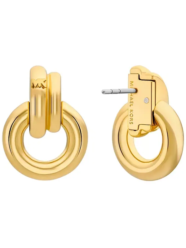 Серьги-Подвески в форме тора золотистого оттенка Michael Kors — изображение 2 из 3, оттенок золото