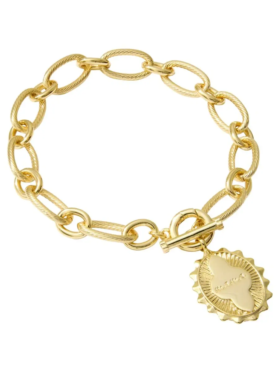Браслет Mama из звеньев и цепочки с покрытием из 14-каратного золота Kendra Scott — изображение 1 из 3, оттенок золото