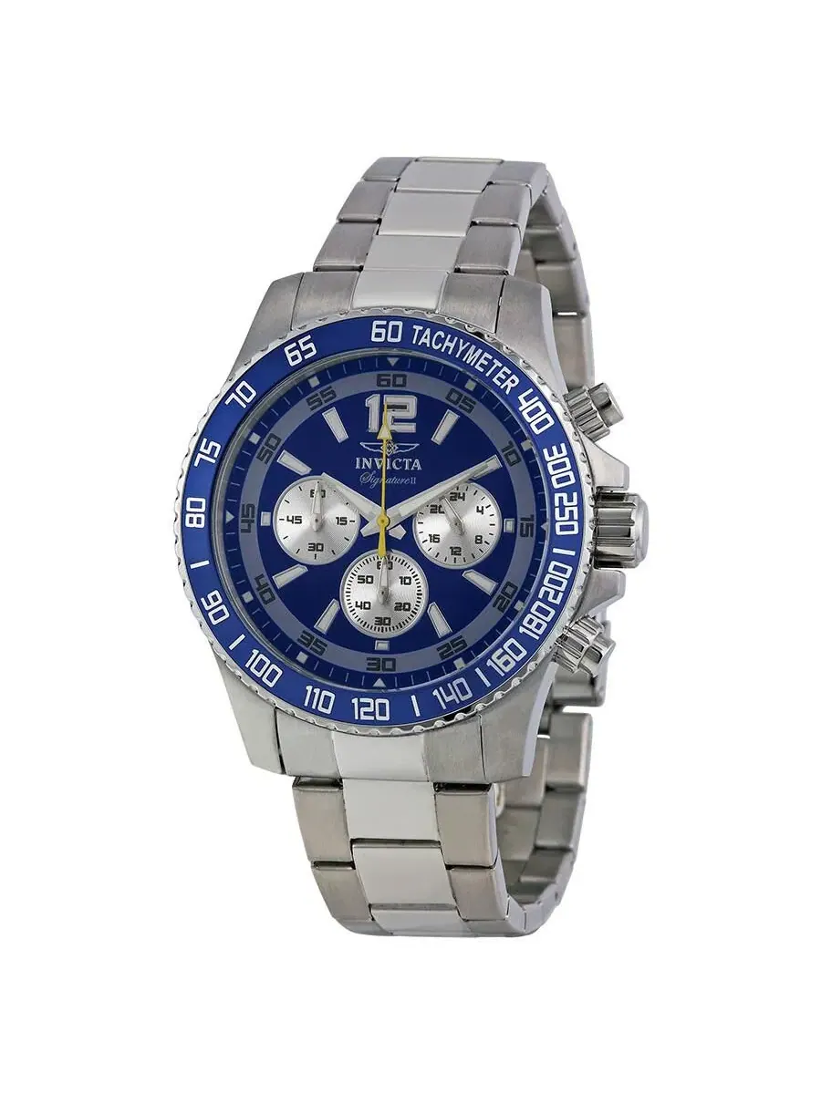 Мужские кварцевые часы-хронограф 7407 Signature с циферблатом Invicta — изображение 1 из 3, оттенок серебряный