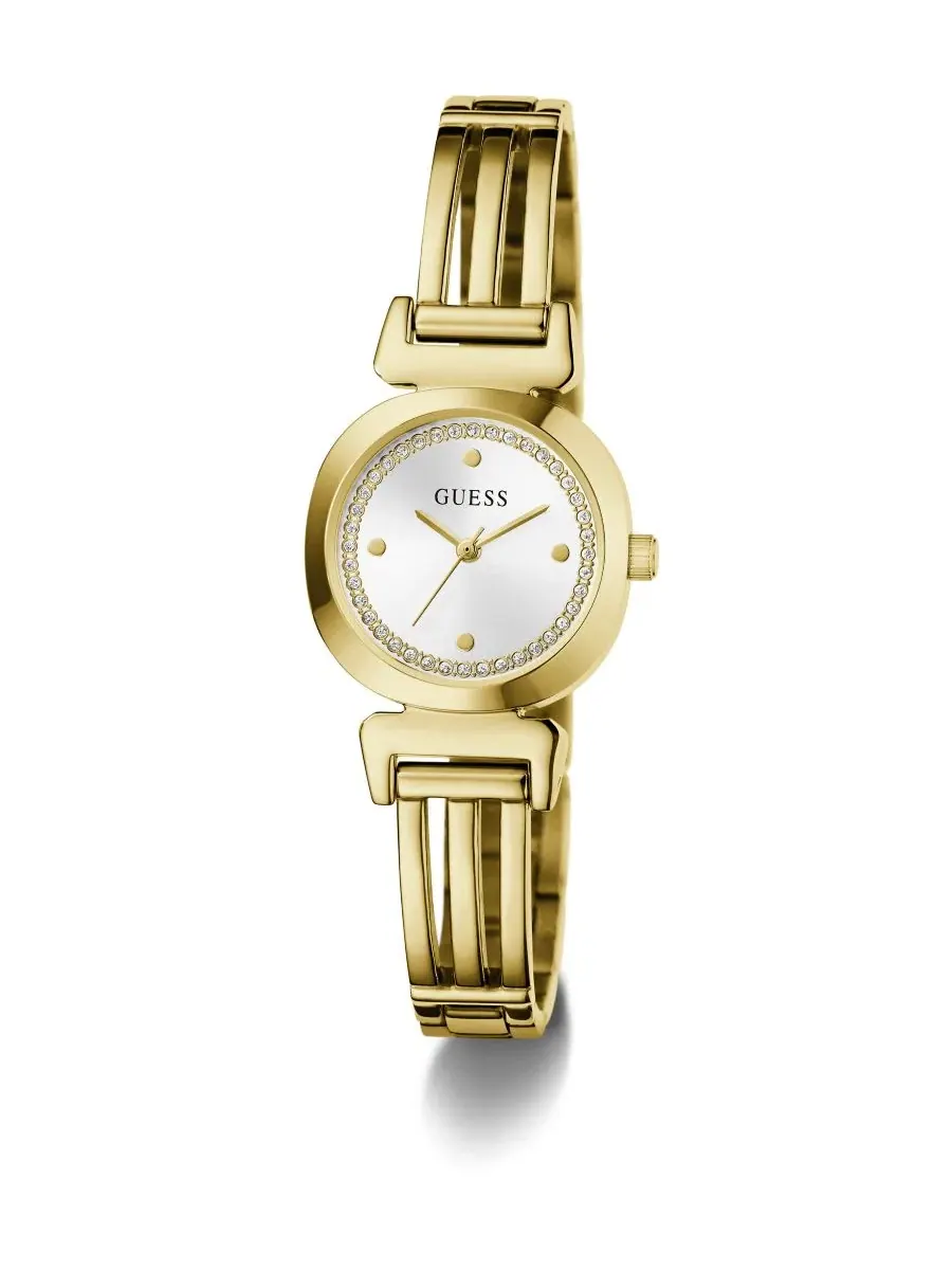 Женские часы GUESS с кварцевым механизмом, золотистый корпус из стали, 24 мм — изображение 4 из 6, оттенок золото