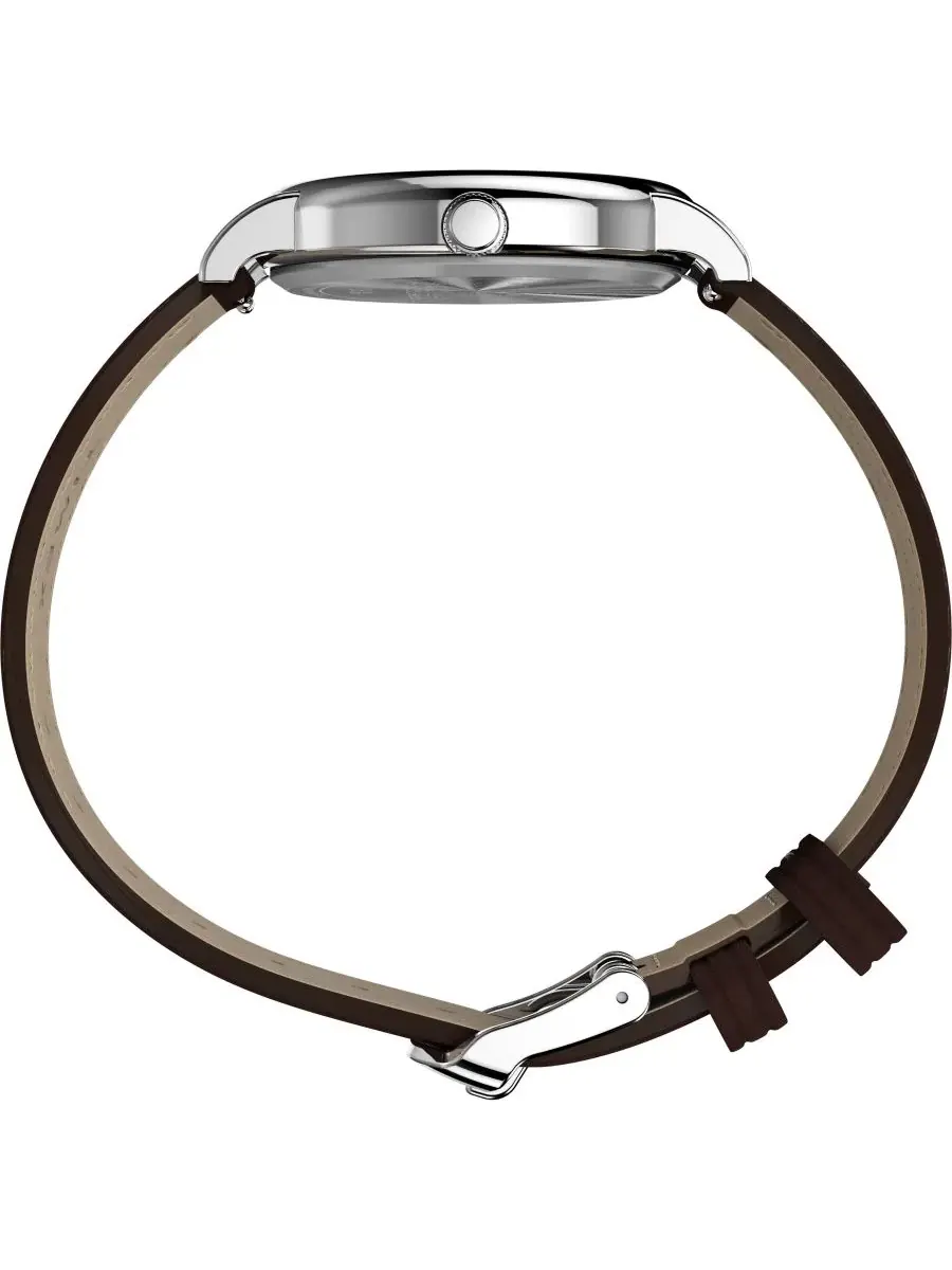 Наручные часы с кварцевым механизмом, с кожаным ремешком Timex — изображение 3 из 5, оттенок коричневый